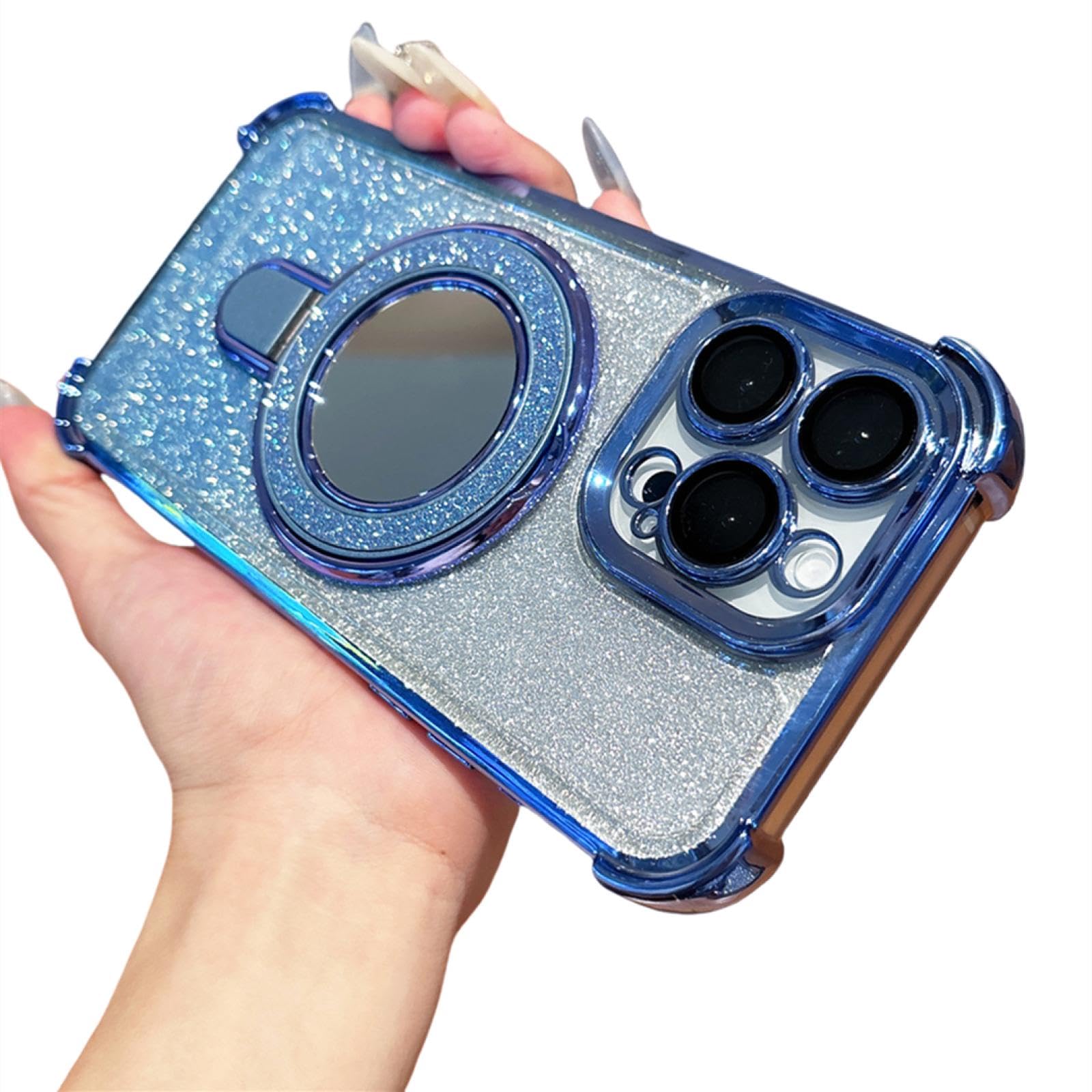 Coque iPhone 14 Plus antichoc bleue qui ne glisse pas avec support dos - 8