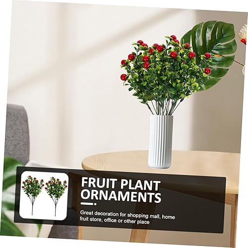 Miniatura 9 de DECHOUS 2 piezas de decoración de plantas de fruta, adornos de plantas artificiales, ramas de frutas, ramas de plástico, ramas de mesa, decoración
