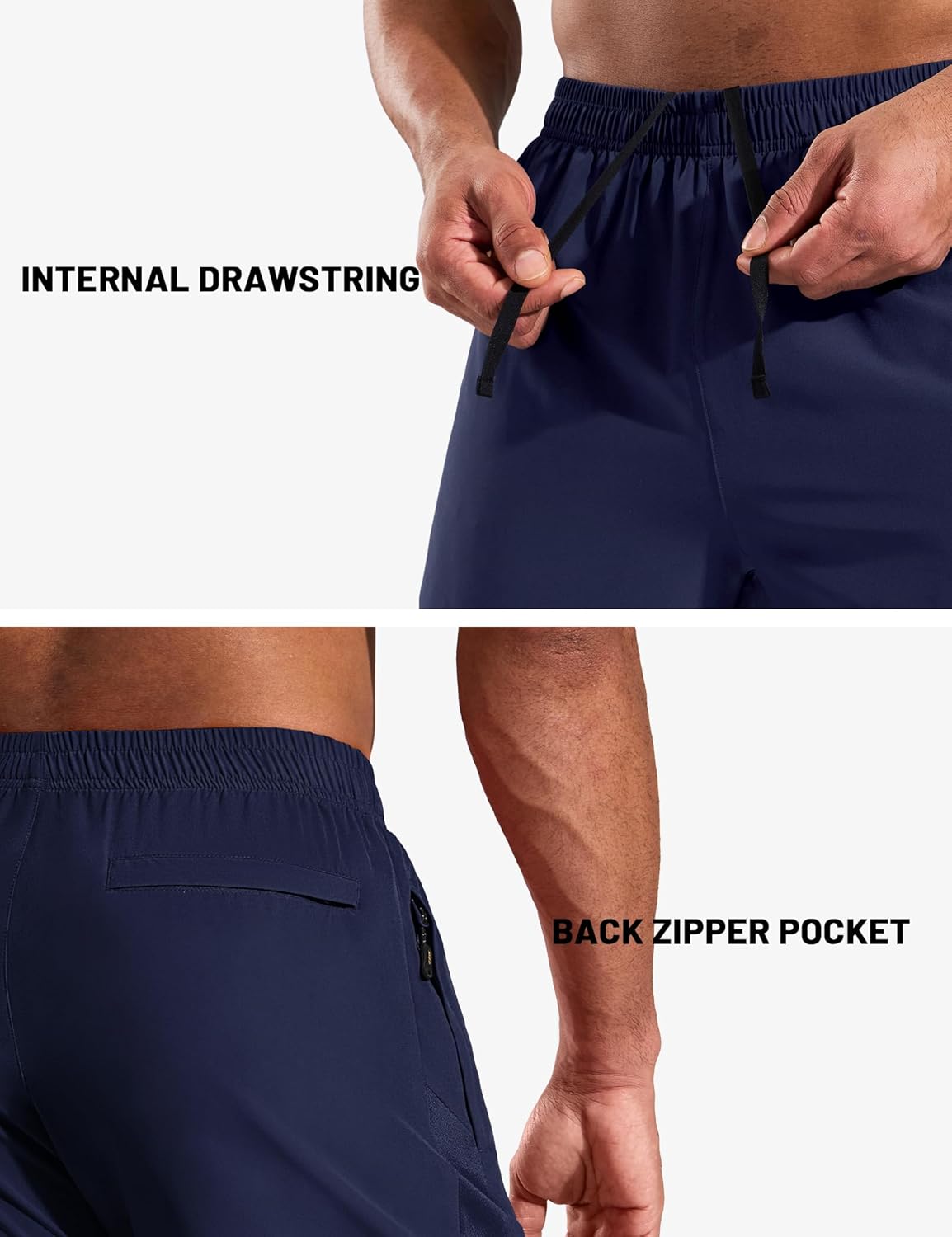 MIER Men's 5 Inch Inseam Running Shorts with Zipper Pockets Quick Dry Athletic Gym Workout No Liner Shorts, Lightweight - Image 4