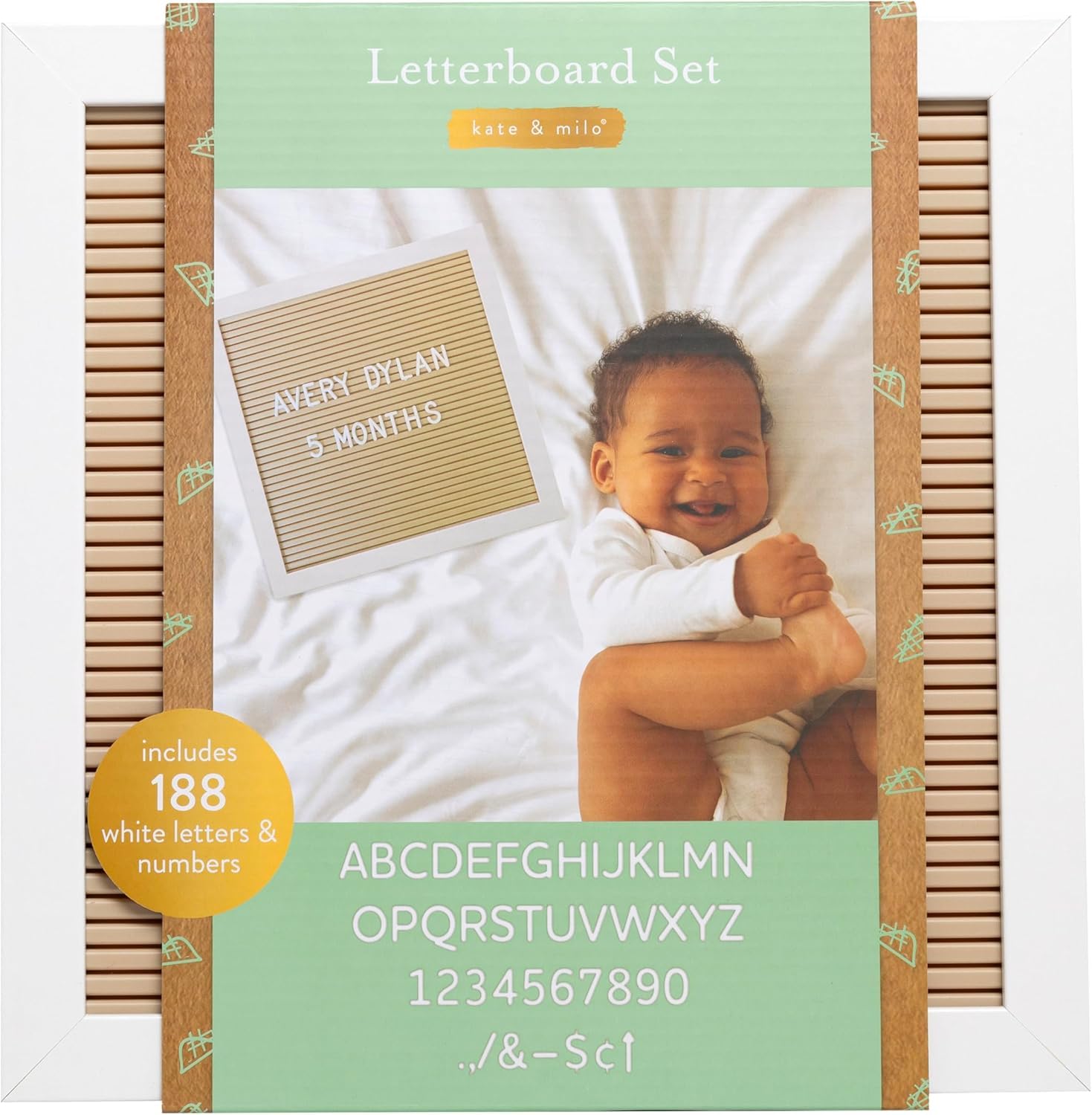 Kate & Milo Letterboard, Taupe, Classic Wooden Letterboard, Baby Keepsake Photo Prop, Taupe Letterboard Keepsake For Meilensteine, Gender Neutral Nursery Decor, Baby Announcement Prop