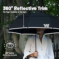 Vista 8 de Weatherman Paraguas Pliegues de honor Paraguas resistente, resistente y grande Paraguas resistente al viento resistente a vientos de hasta 55 MPH