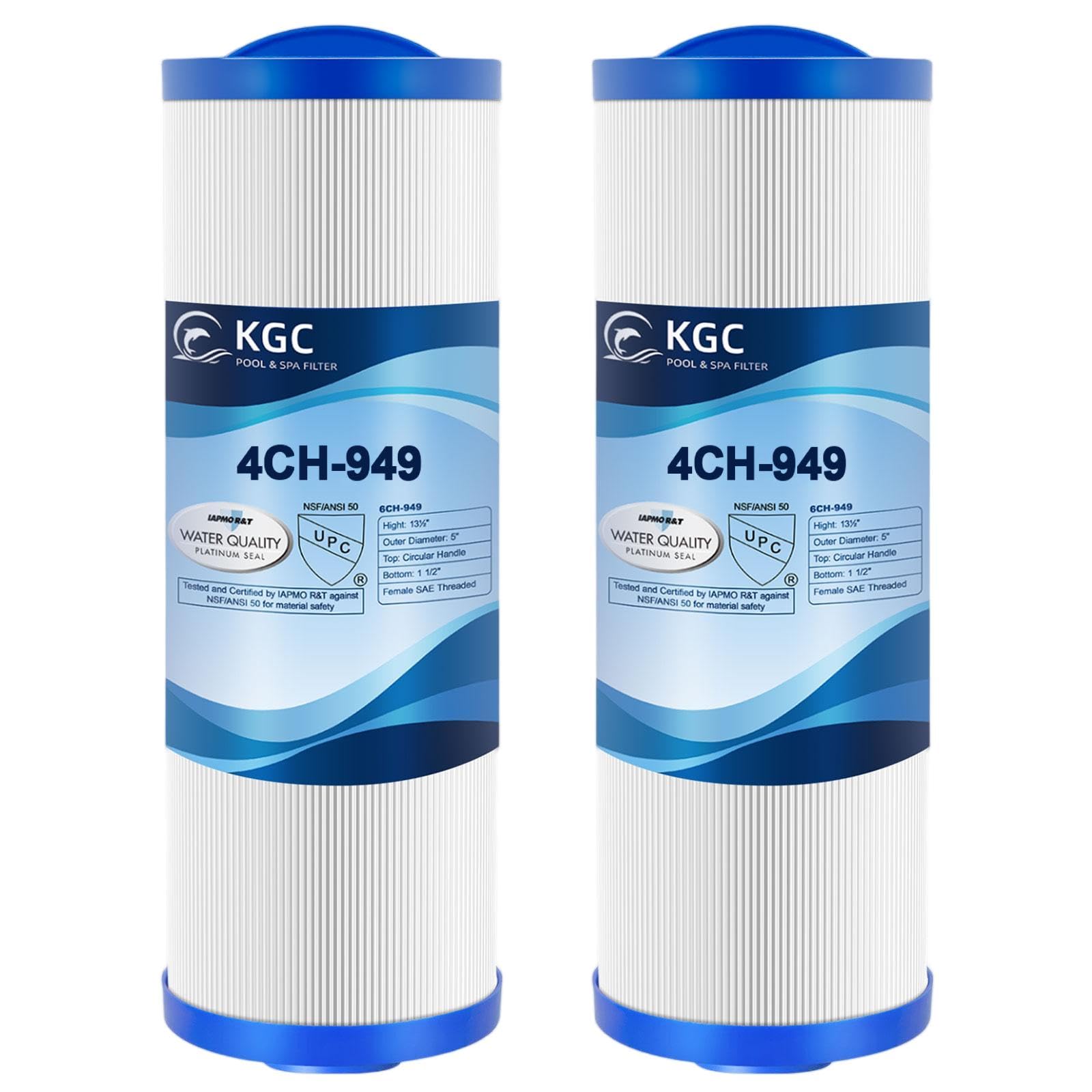 KGC 4CH-949 Cartouche de Filtre, Lot de 2 Filtre de Spa Compatibles avec Pleatco PWW50L, Filbur FC-0172, SD-01143, 817-4050, Waterway Teleweir 50 et Rising Dragon 50, Filtre pour Spa Piscine