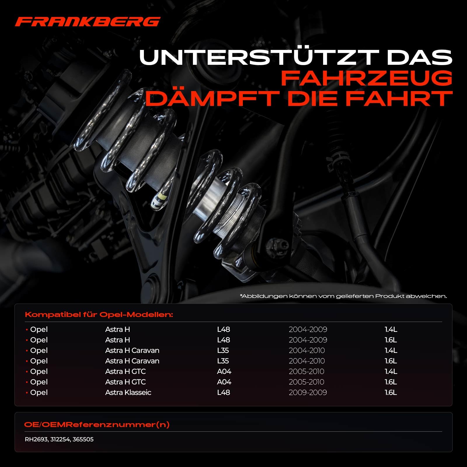 Frankberg 2x Federn Fahrwerksfeder Vorderachse Kompatibel mit Astra H L48 L35 1.4L 1.6L 2004-2010 Astra H GTC L08 1.4L 1.6L 2005-2010 Astra Klasseic L48 1.6L 2009 Replace# 312254