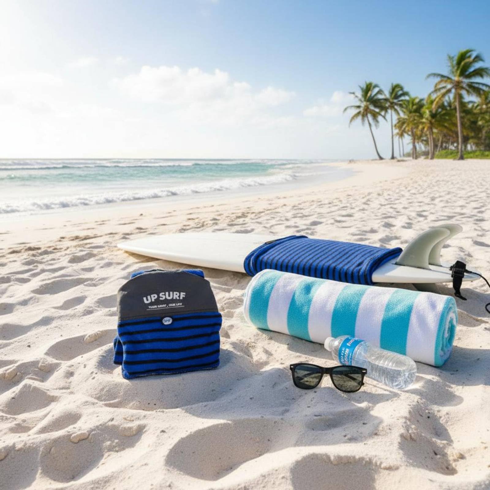 Surfbrett Socke Boardtasche Surf Ausrüstung Surfsocke Slalom Polyester Stretch Extra Nasenpolster Integrierte Tasche Kordelzug für Surfer Unterwegs Lagerung
