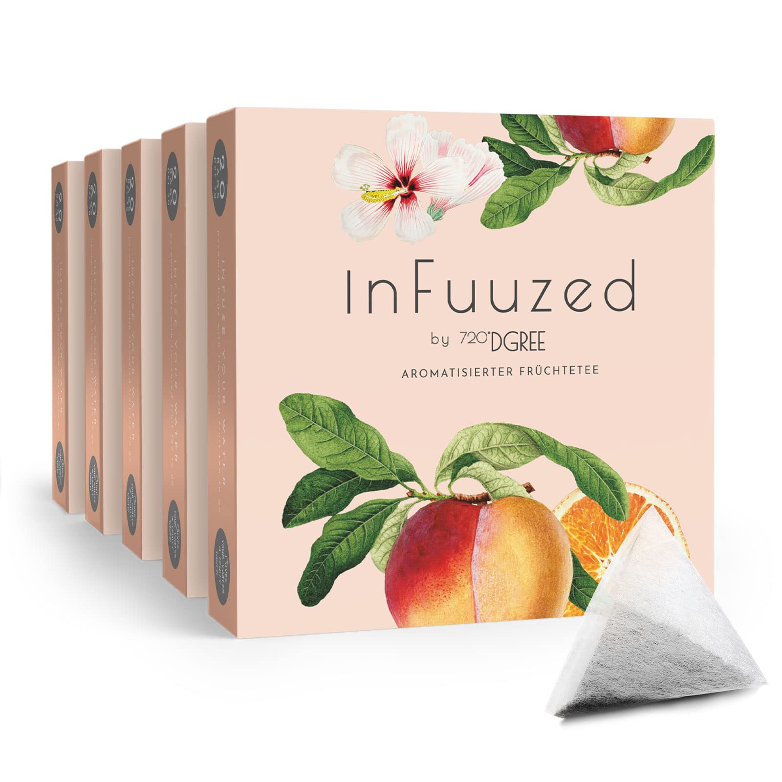 720°DGREE "InFuuzed" Geschmack Orange-Pfirsich - 100 Beutel mind. 50 Liter - Kein Zuckerzusatz, Ohne Kalorien - Natürlich lecker für Deine Trinkflasche: Die Getränke Alternative zu Eistee, Limonade
