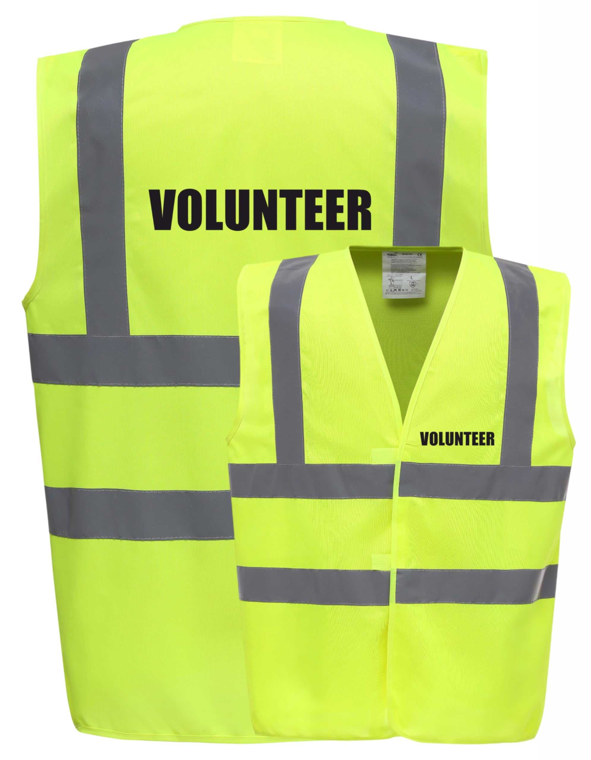 Brook Hi Vis Uk Unisex Yellow Volunteer Hi Vis Viz Safety Vest Waistcoat Reflective High Visibility En471 Bs Medium