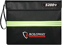 Vista 1 de ROLOWAY Bolsa de documentos ignífuga (14 x 11 pulgadas) con capa de papel de aluminio mejorada de 5200 ℉, bolsa ignífuga para documentos con tira