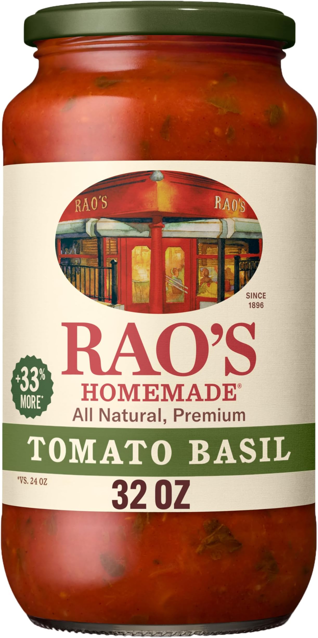 Tomato Basil Sauce Made with Italian Tomatoes, 32 oz