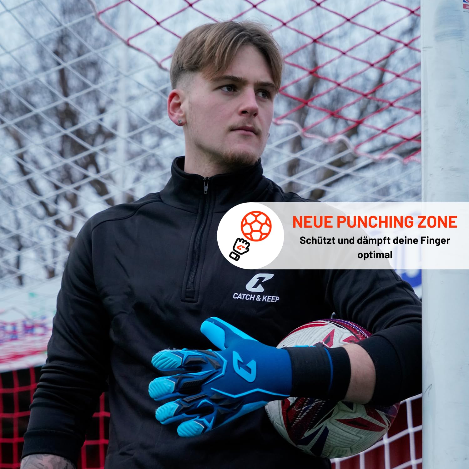 CATCH & Keep - Guantes de portero profesionales para adultos – máximo agarre – Modelo Premium – Guantes de portero de fútbol – con nuestro Pulpo Grip