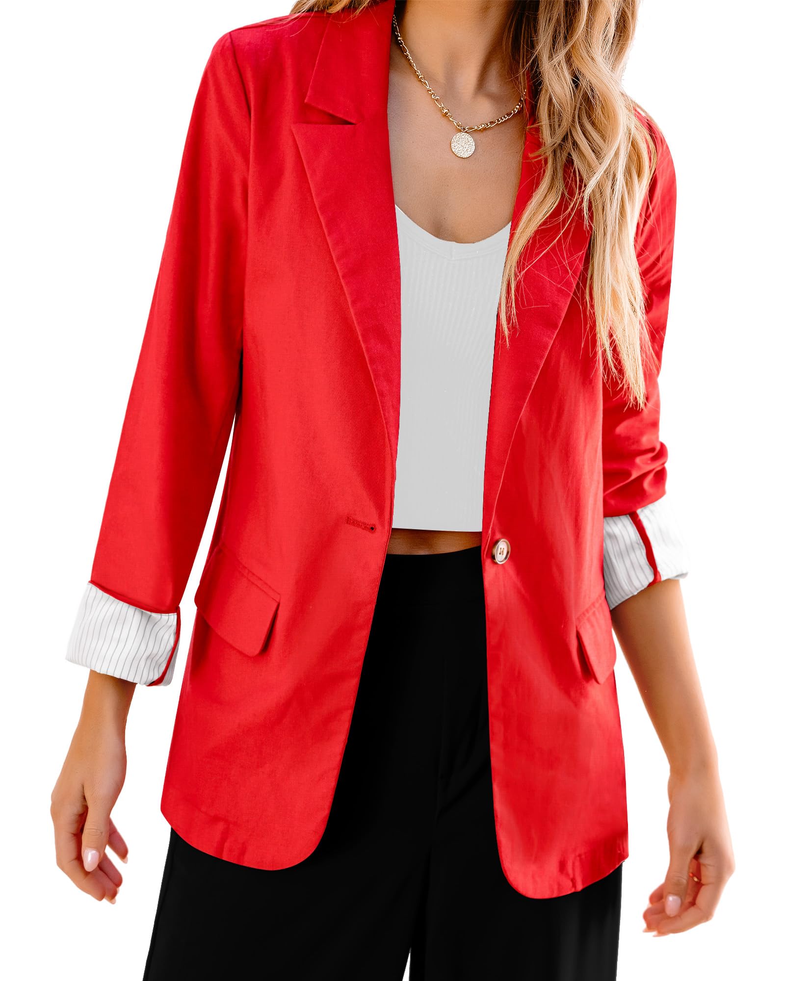luvamia Blazers for Women Business Casual Dressy Work Fashion Lightweight Spring Summer Linen Unlined 2025 Suit Jackets