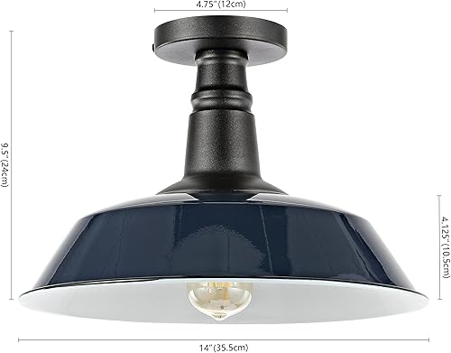 Miniatura 10 de JONATHAN Y JYL7617A Camila 14 pulgadas, 1 luz, clásico, industrial, para interiores y exteriores, montaje semiempotrado rústico de mediados de