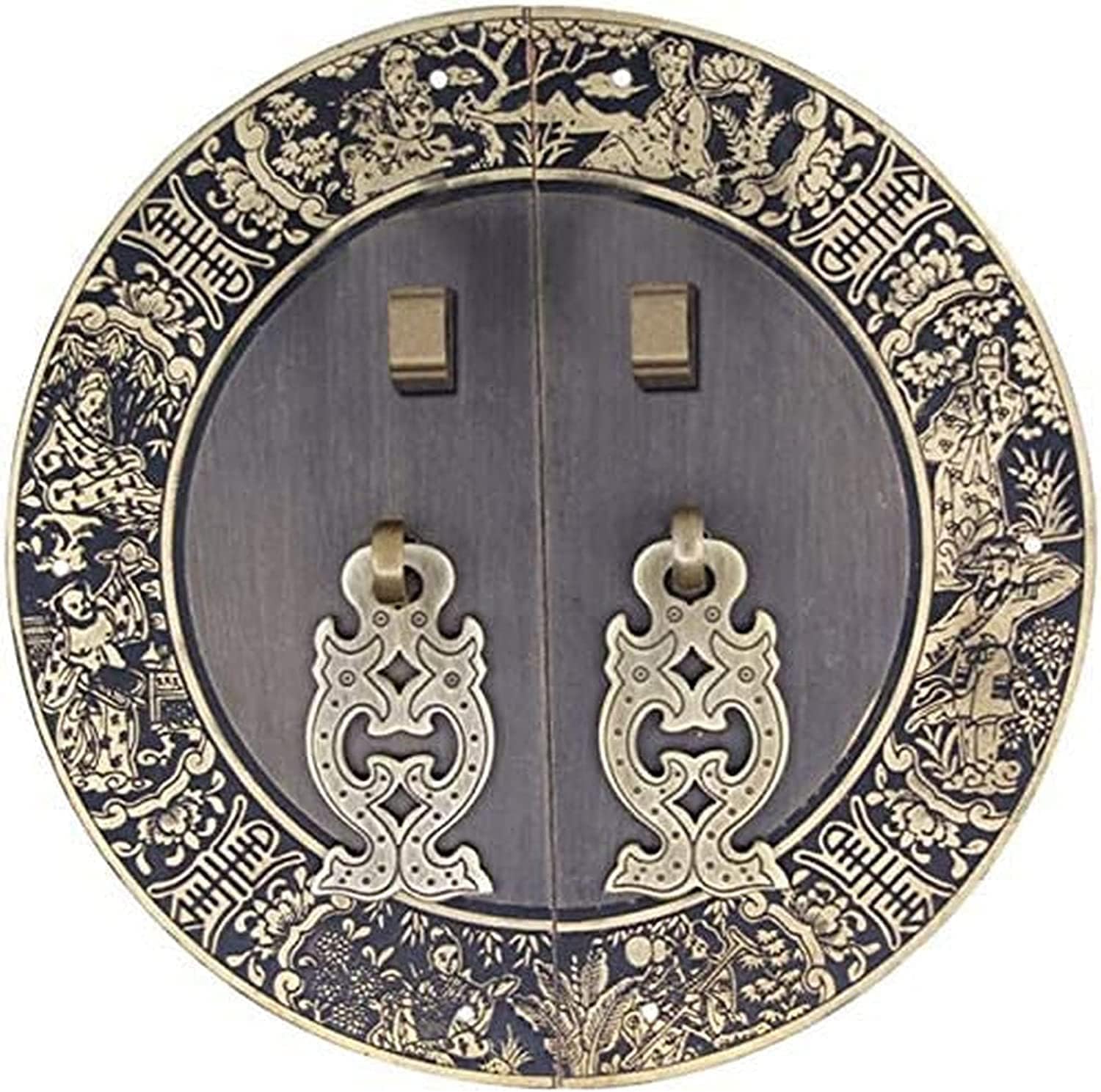 Classical Door Handle Chinese Handle Antique Knocker Copper Handle Cabinet Door Handle Door Lock Furniture Handles Cabinet face Plate Knocker Closet Door (G)