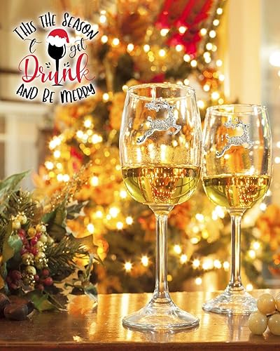 Miniatura 2 de Bdor Juego de 2 copas de vino de cristal, cristalería de reno de diamantes de imitación, copas de vino de 19 onzas con tallo, perfectas para regalo