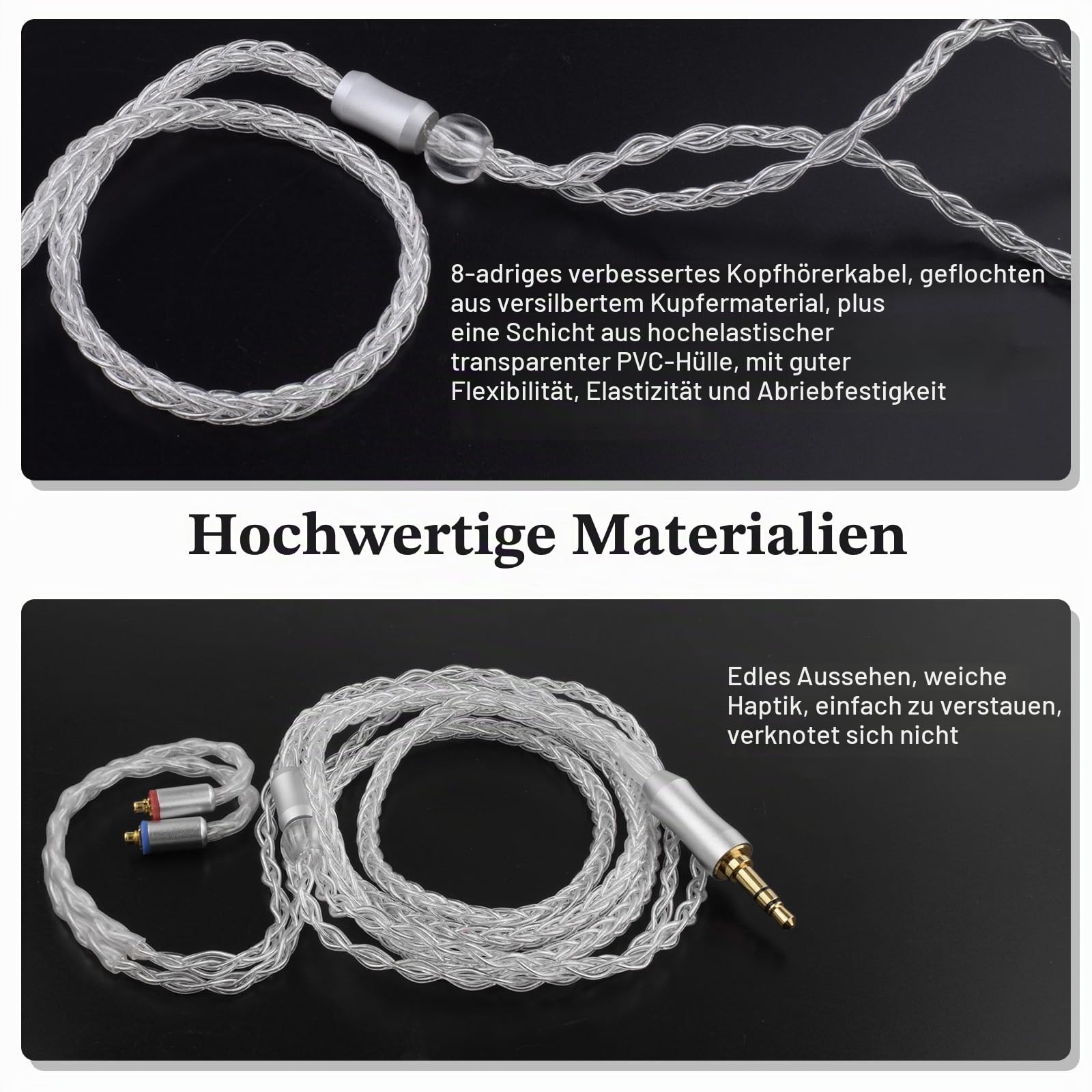 Zosvoses SE846 Kabel kompatibel mit Shure SE215 SE315 SE846 SE535 SE425 LZ A4 A5 UE900 Kopfhörern MMCX Ersatzkabel