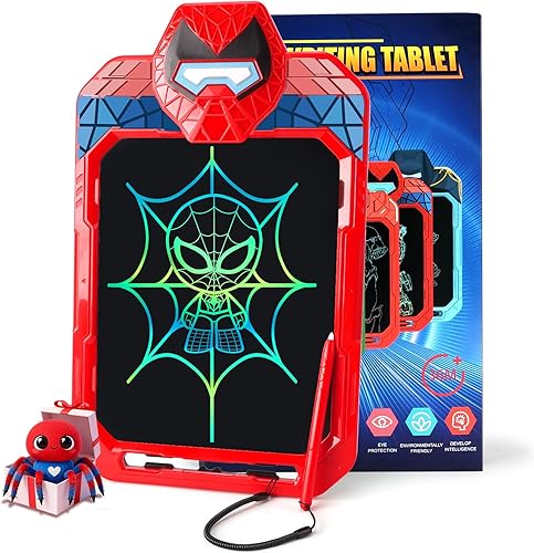 Tablet de Escritura LCD para Niños de 10 Pulgadas, Tablero de Dibujo de Héroe Araña para Niños de 3, 4, 5, 6, 7, Almohadilla de Dibujo con Cordón,