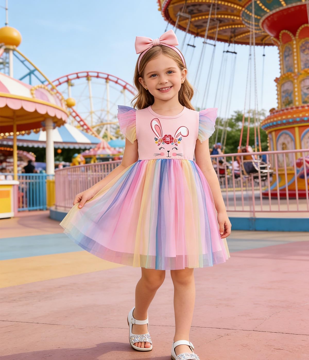 Akyzic Toddler Tulle Dress Unicorn Outfit Birthday Princess Party Girls Summer Causal Tutu Skirts