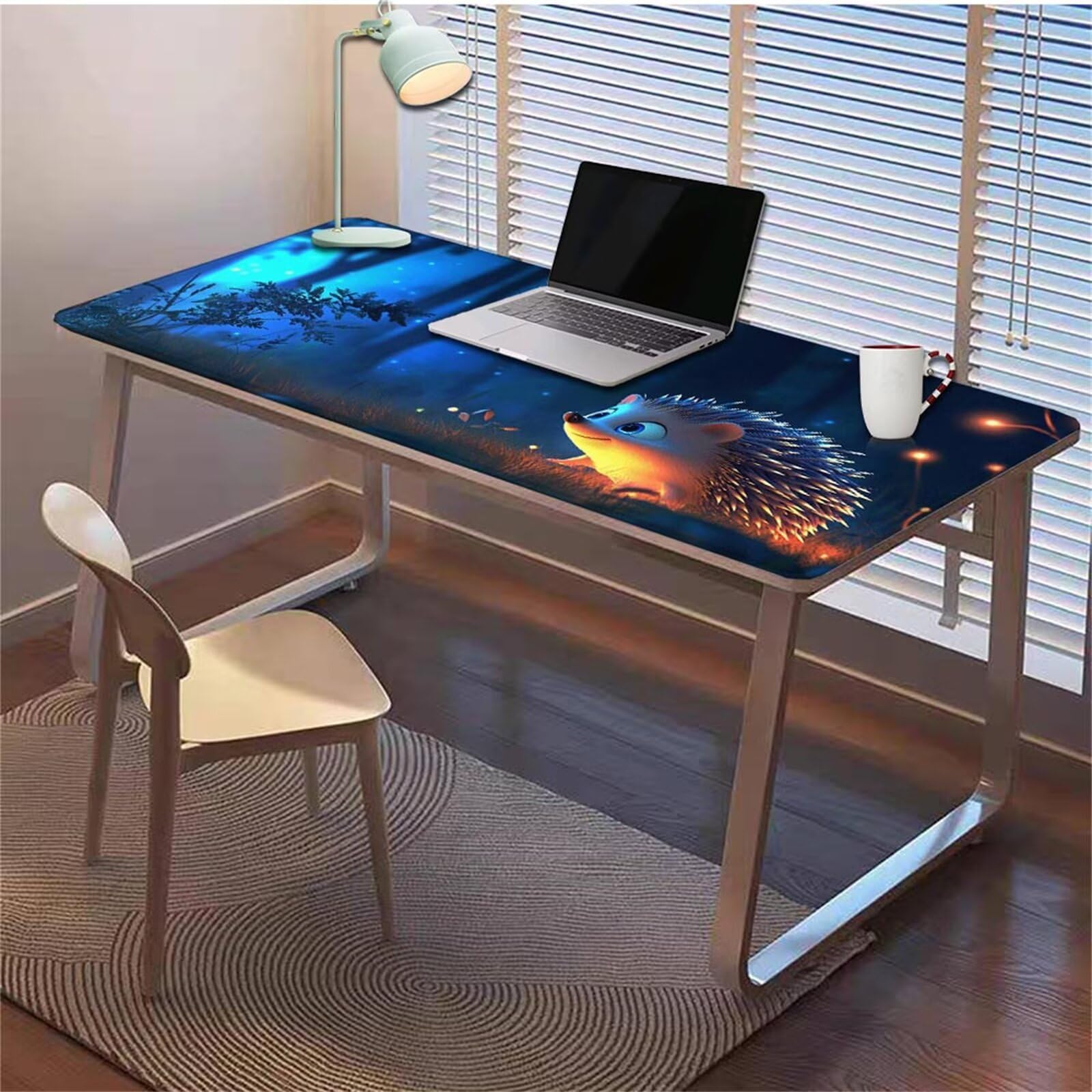 Gamingowa podkładka pod mysz 1200 x 600 x 3 mm, XXL, wodoszczelna, odporna na ścieranie, z przyszytymi krawędziami, niebieska, podkładka na biurko, poprawia prędkość i precyzję, do komputera, laptopa