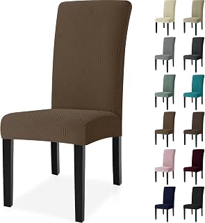 Ystyle Fundas Sillas De Comedor Pack 4, Fundas para Sillas Ajustables, Funda para Sillas Elástica, Cubre Funda Protectora Sillas Lavables para Banquetes Hogar Restaurante Hotel, Marrón