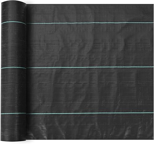 Miniatura 10 de VEVOR Tela de paisaje de barrera de malezas de alta calidad de 4 x 300 pies, tela geotextil tejida de 3.2 onzas debajo de la grava, alta