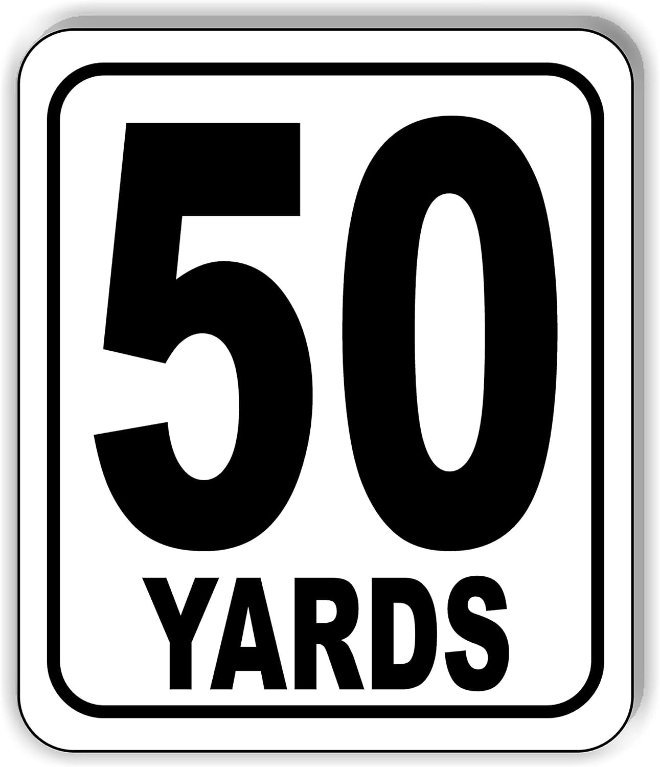 50 YARDS Distance Marker Running Race 5k Marathon Aluminum Composite Outdoor Sign 15" x18"