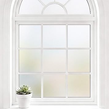 WPCTEV Frosted Glass Window Privacy Film, Static Cling, Pure 35.4In x 8Ft