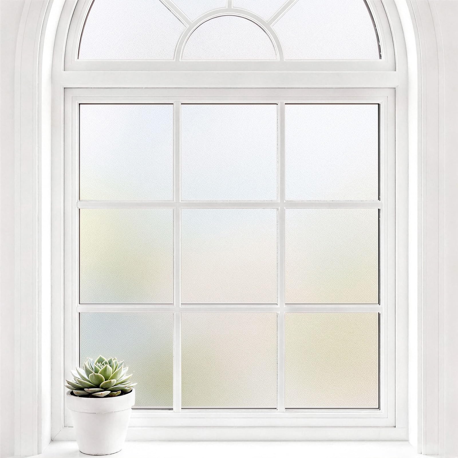 WPCTEV Frosted Glass Window Privacy Film, Static Cling, Pure 35.4In x 20Ft