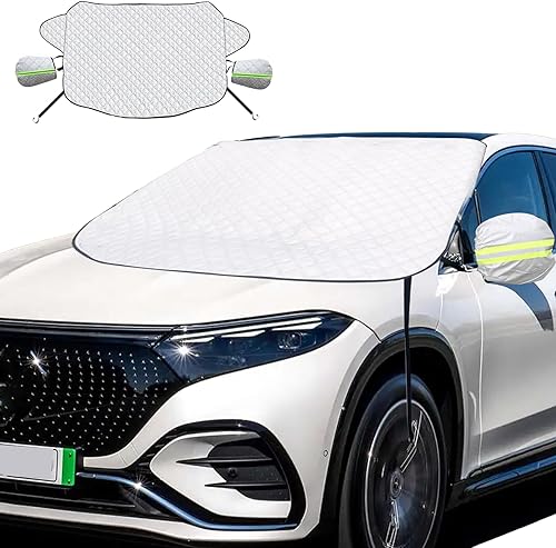 Pincuttee Cubierta de hielo para parabrisas de automóvil, cubierta magnética para parabrisas de hielo y nieve, parasol para parabrisas delantero con