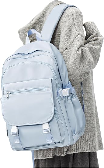 Cute School Backpack Girls,School Bag College Student Multi Pocketblue