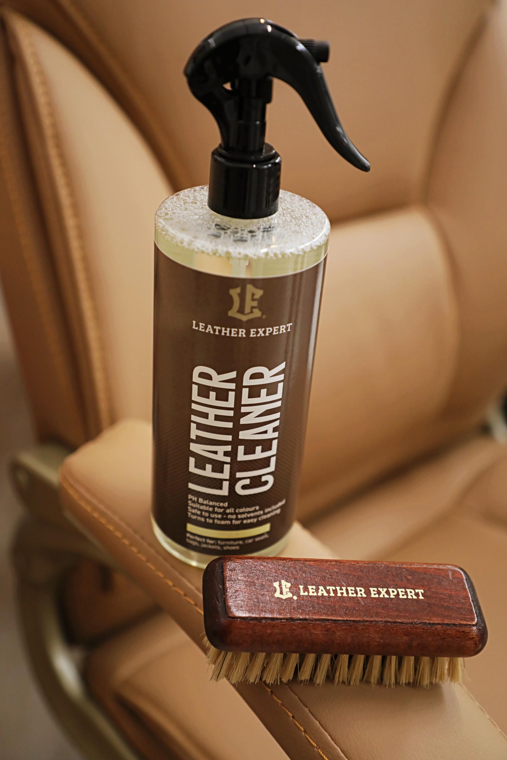 Leather Expert Lederpflege Set Kit per la Cura della Pelle dell'auto - 250 ml + 250 ml - Set Lederreiniger Auto - Leder Reinigung Auto - Kun