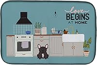 Vista 337 de Caroline's Treasures CK7824DDM - Tapete absorbente para secado de platos con diseño de bulldog inglés, rojo y blanco, para encimera de cocina, 14 x