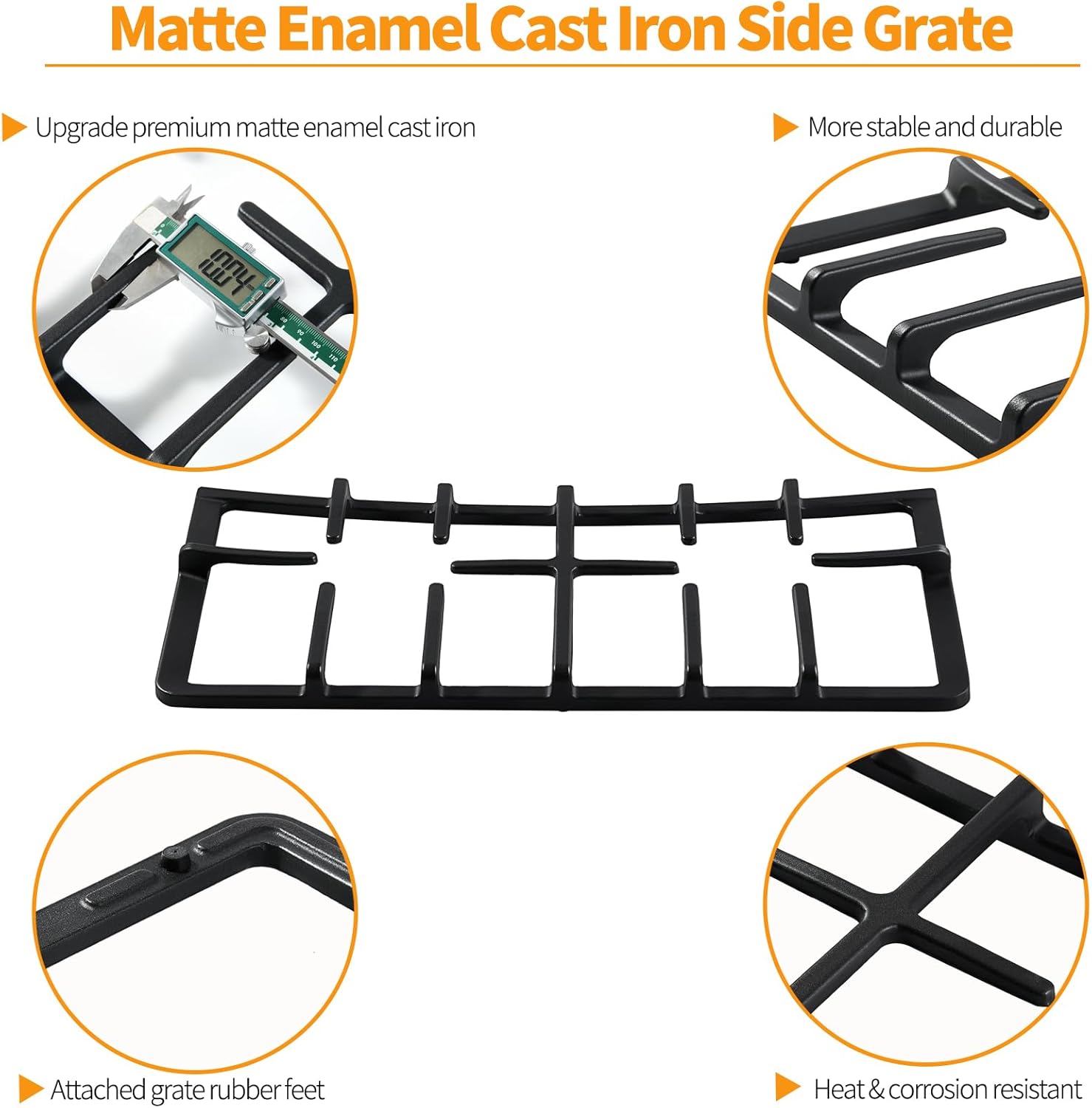 Atgestore AEB73125001 Stove Grates Replacement Parts for LG Range Grate 19.61”x10.6” Cast Iron Grate LRG3061BD LRG3091ST LG Gas Stove Burner Grate Surface Cooktop Side Burner Grate Wok Rack