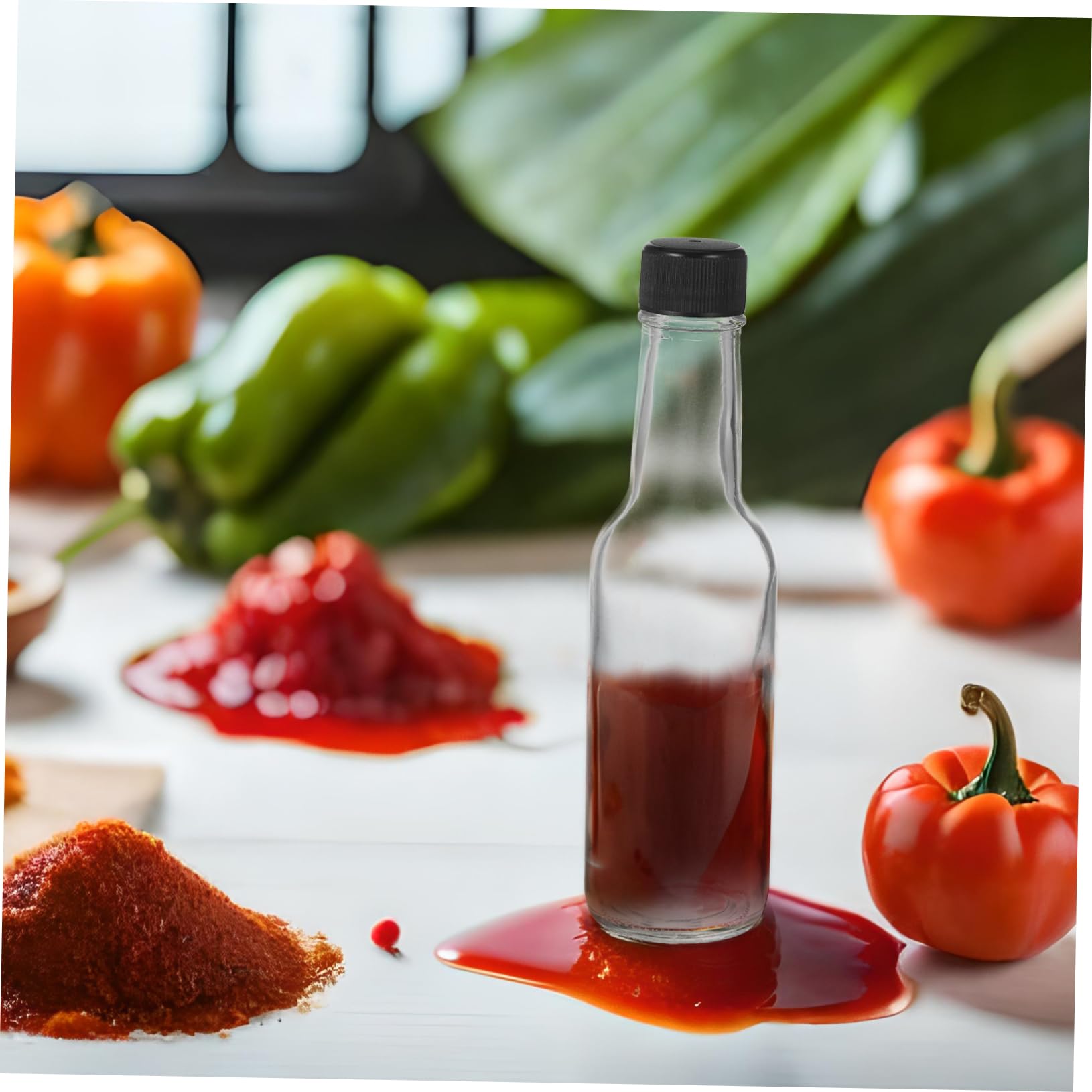 Ciieeo 6pezzi Contenitore Di Salsa in Vetro Bottiglia Per Salsa Di Soia Ketchup Dispenser Per Condimenti Adatto Per Interni Ed Esterni Facile Da Usare e Conservare