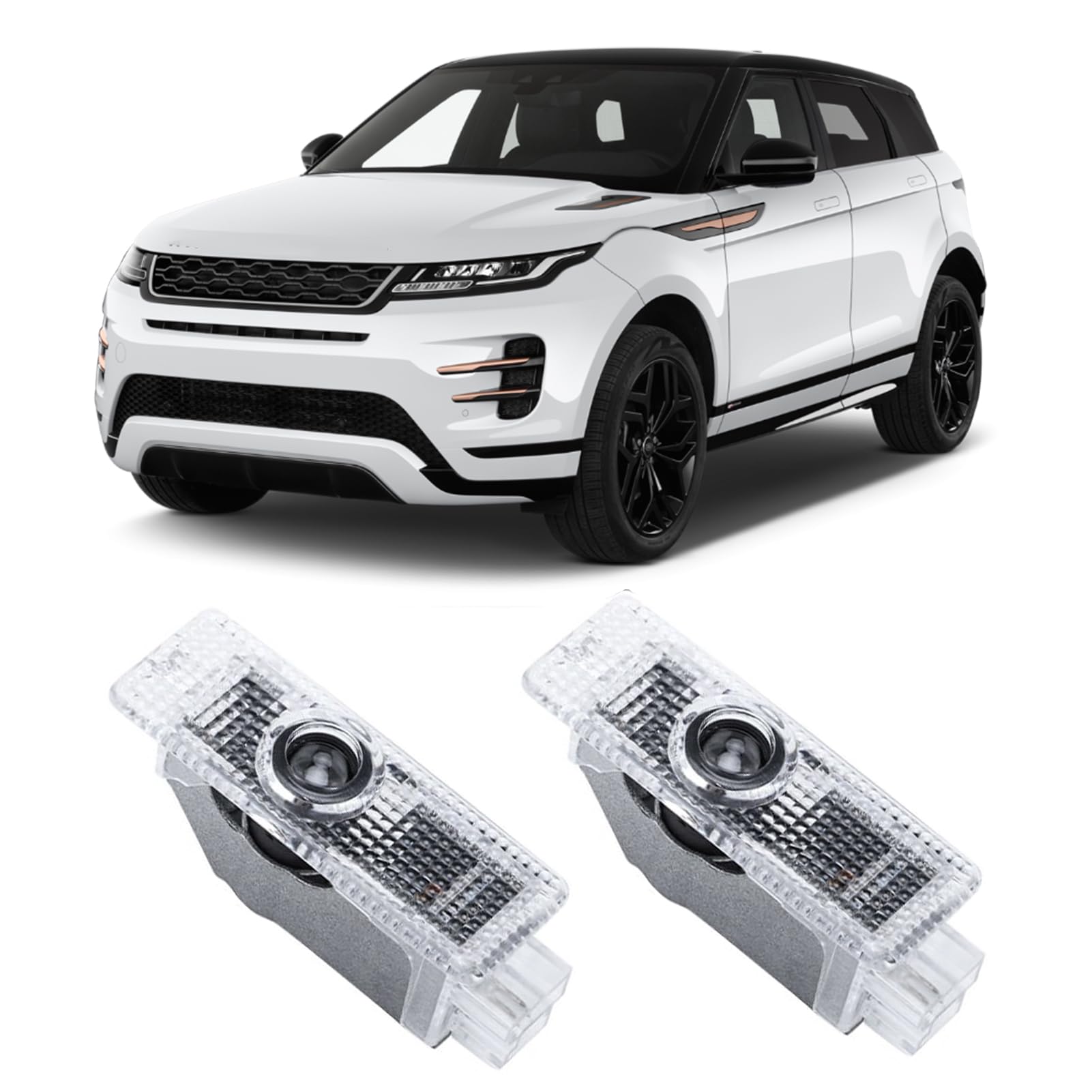 2 Pcs Never Fade Door Light Logo, Projection Ghost Shadow Welcome Puddle Light Compatible with Evoque 2013-2017 Accessories (EVOQUE)