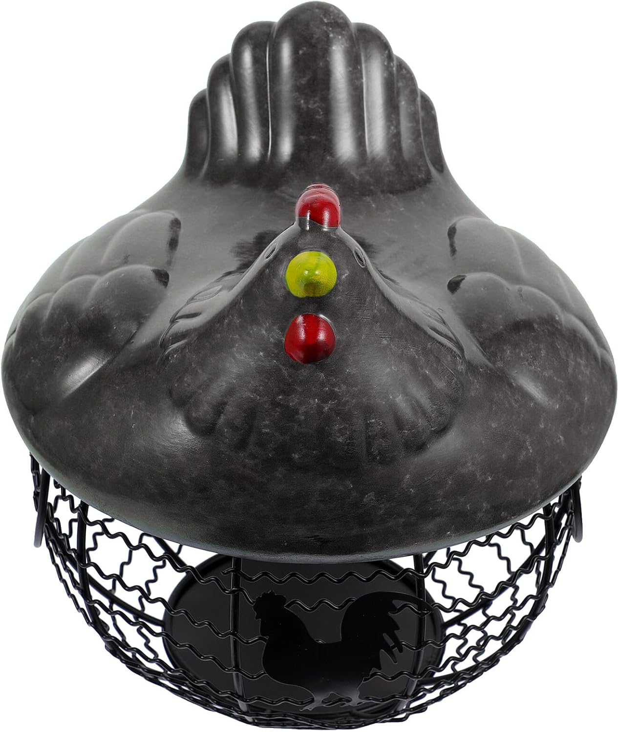 Alipis Iron Art Egg and Fruit Basket Kitchen Storage Container Gray Water Pattern Decorative Organizer for Pantry and Countertop