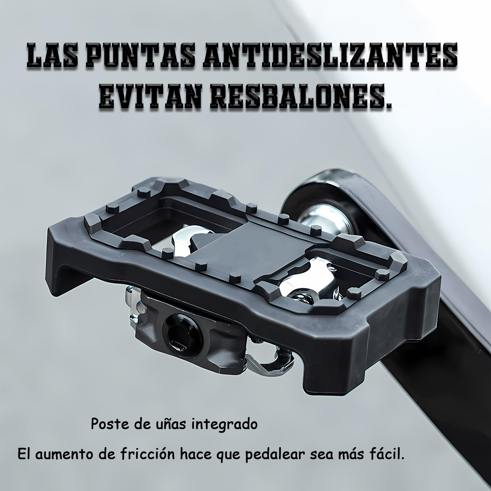 Adaptadores Plataforma Pedales Automáticos - Convertidor Compatible con Shimano SPD (M520 M540 M8000) - Base Nylon Antideslizante para Usar Zapatillas Normales - Negro, 1 Par — view 4