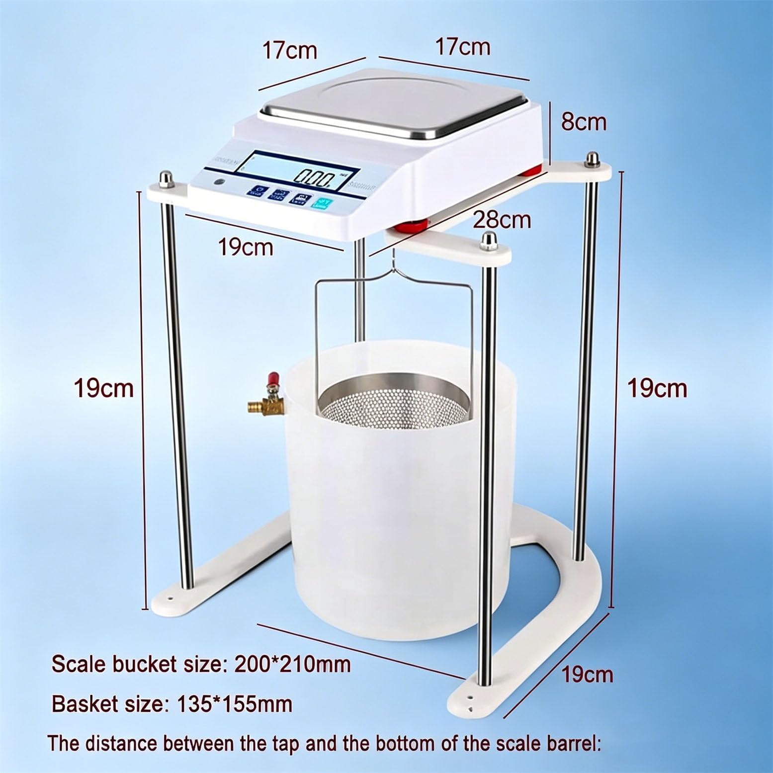 Balanza electrónica de gravedad específica de 0,01 g – Medidor de densidad hidrostático para uso en laboratorios industriales, escala de alta precisión con sensor de fuerza electromagnética 2000g