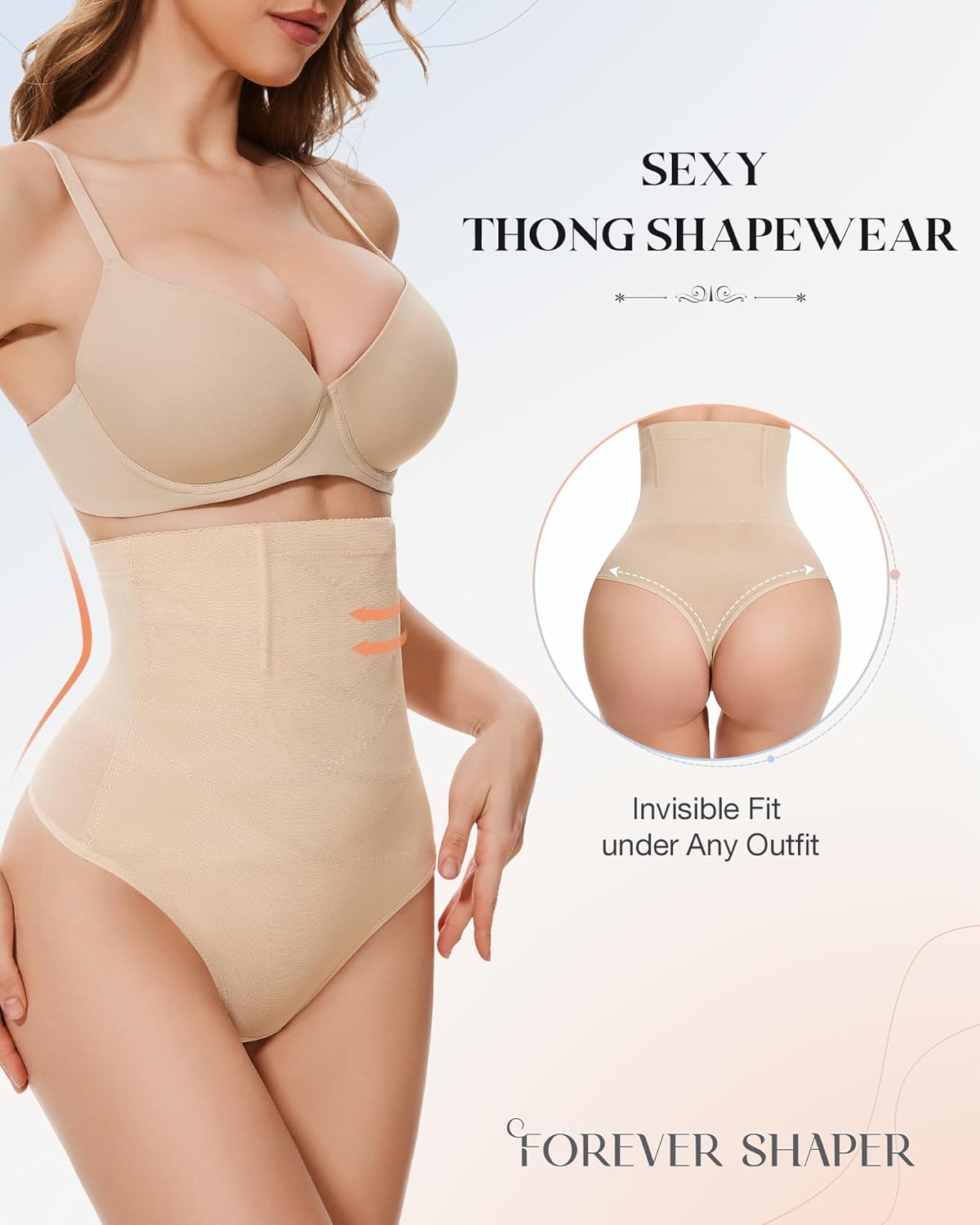 Thong Shapewear Tummy Control - High Waisted Body Shaper Panties Girdle Compression Stomach Shapewear Underwear - Image 5
