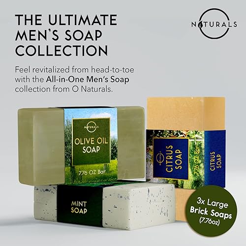 Miniatura 10 de O Naturals Barra de jabón exfoliante de madera de cedro de 7.76 onzas (3 unidades) - Jabón de grano pesado para hombres - Jabón en barra de