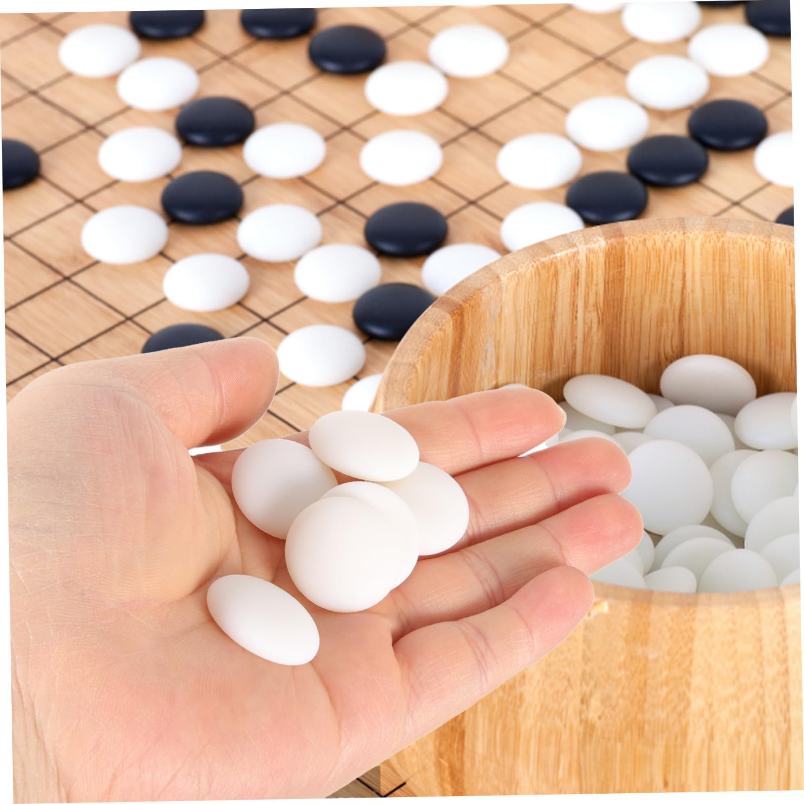 UKCOCO Pièces de Jeu de Go 360pcs en Résistantes, Petites Pièces D'échecs Pratiques à Transporter et Ranger, pour Jeux de Société et Écoles