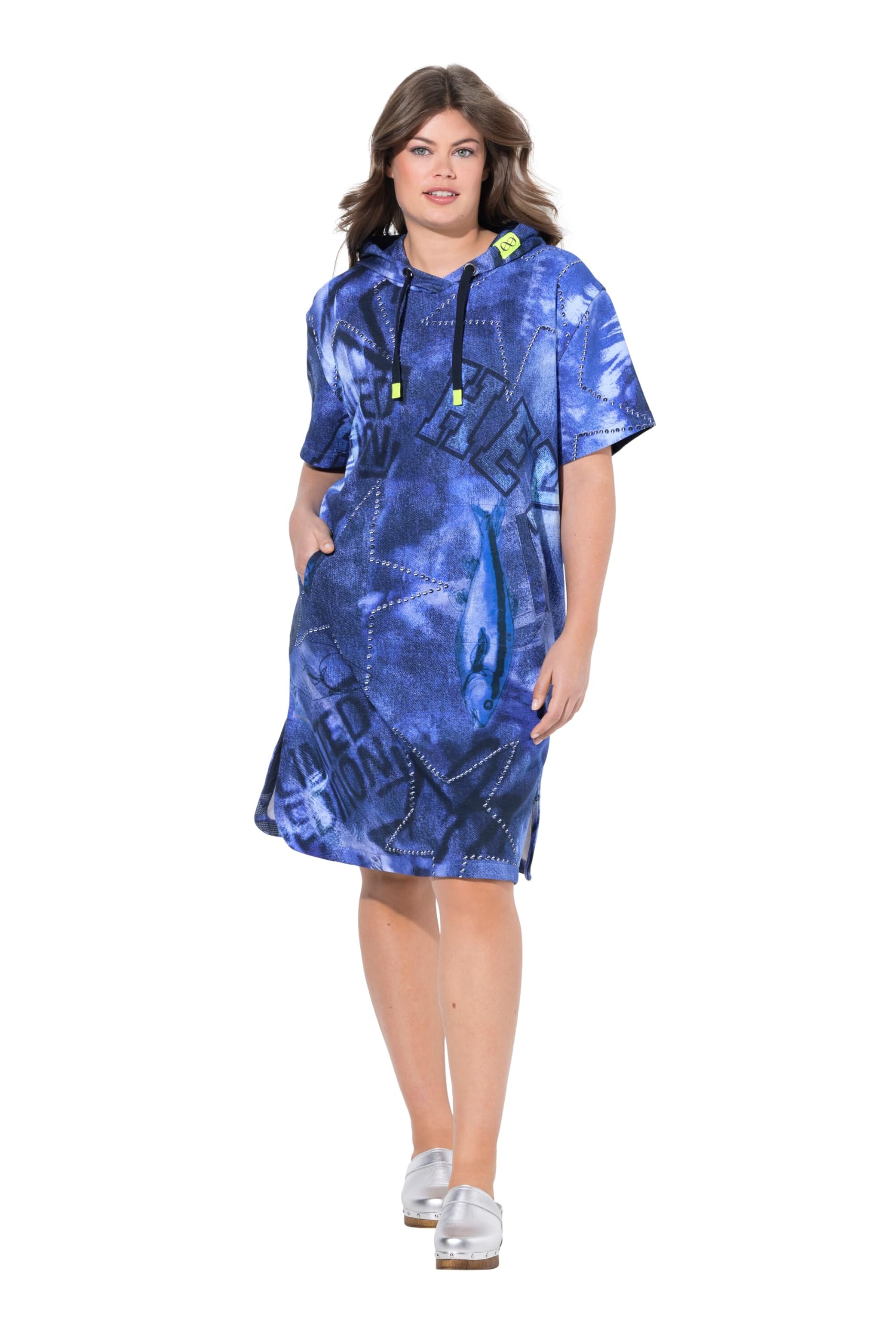 Laurasøn Strand Sweatkleid, 1/2 Arm, Kapuze, Oeko-TEX 838226