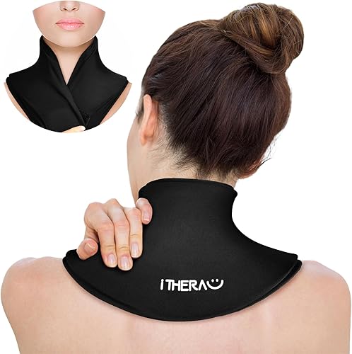 iTHERAU - Gel de envoltura de hielo para cuello, almohadilla de enfriamiento para cuello uterino y hombro, compresa fría y caliente, envolturas de