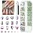 qiipii 2052Pcs Crystal AB Nail Rhinestones AB Crystal Nail Charms 72 Multi Shapes Flatback Rhinestones Big Nail Art Gems +1980 Round Beads K9 Glass Stones Diamonds Jewels for Nails Faces Eyes Makeup