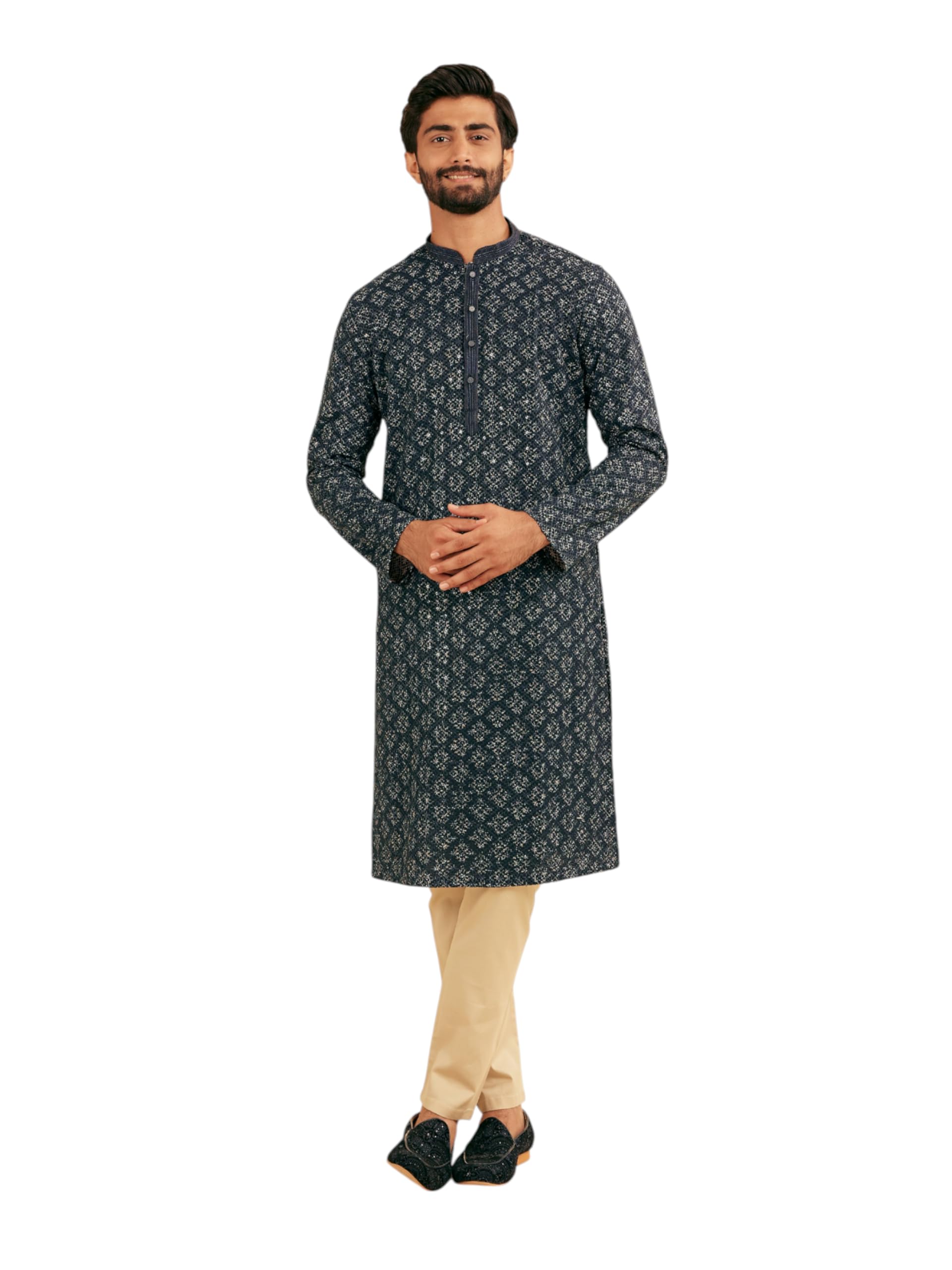 Kurta pyjama Manyavar costume indien confortable sans plis - 7