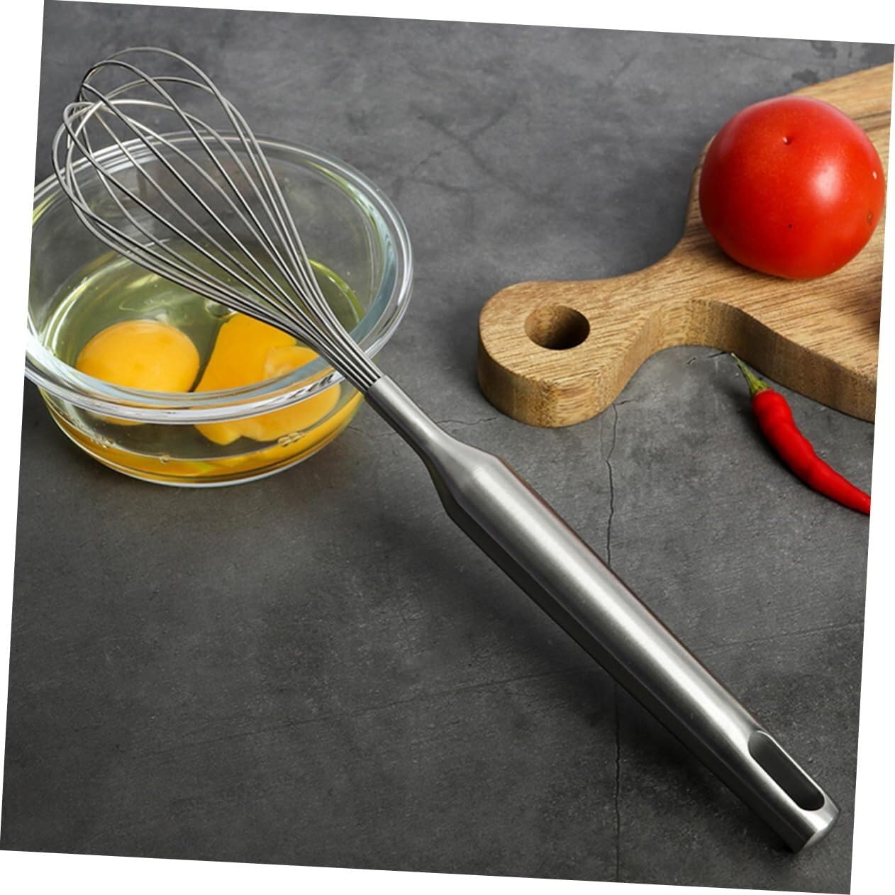 Schneebesen Rührbesen Manueller Schneebesen Aus Edelstahl Mit Hakenmischer for Mehl, Kuchen, Eiercreme, Backwerkzeug Handschneebesen(Silver)