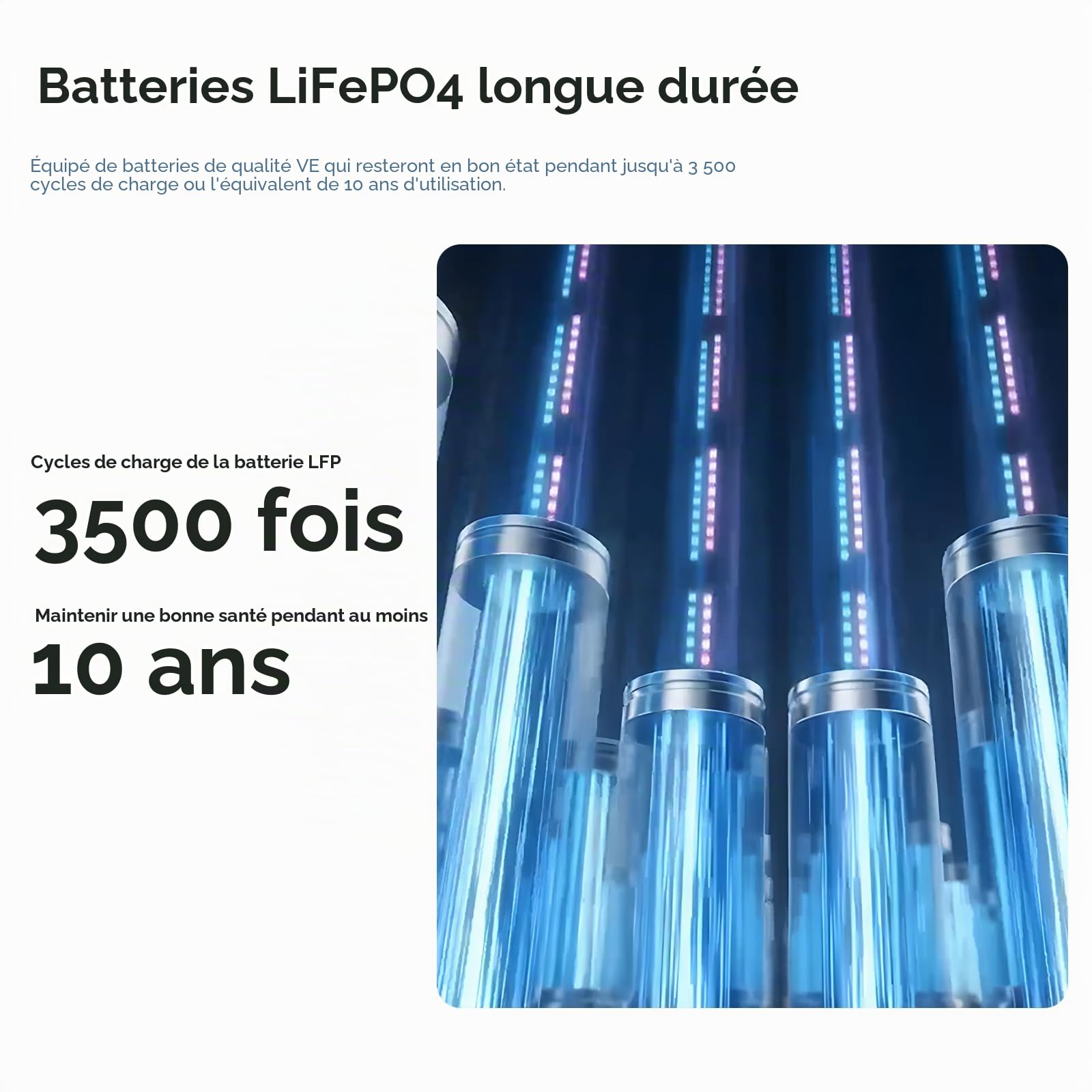 Centrale électrique portable B20000E, batterie LiFePO4 de secours 2048 Wh, sortie AC sinusoïdale pure de 2200 W, générateur solaire avec 1 batterie extensible – Panneau solaire non inclus
