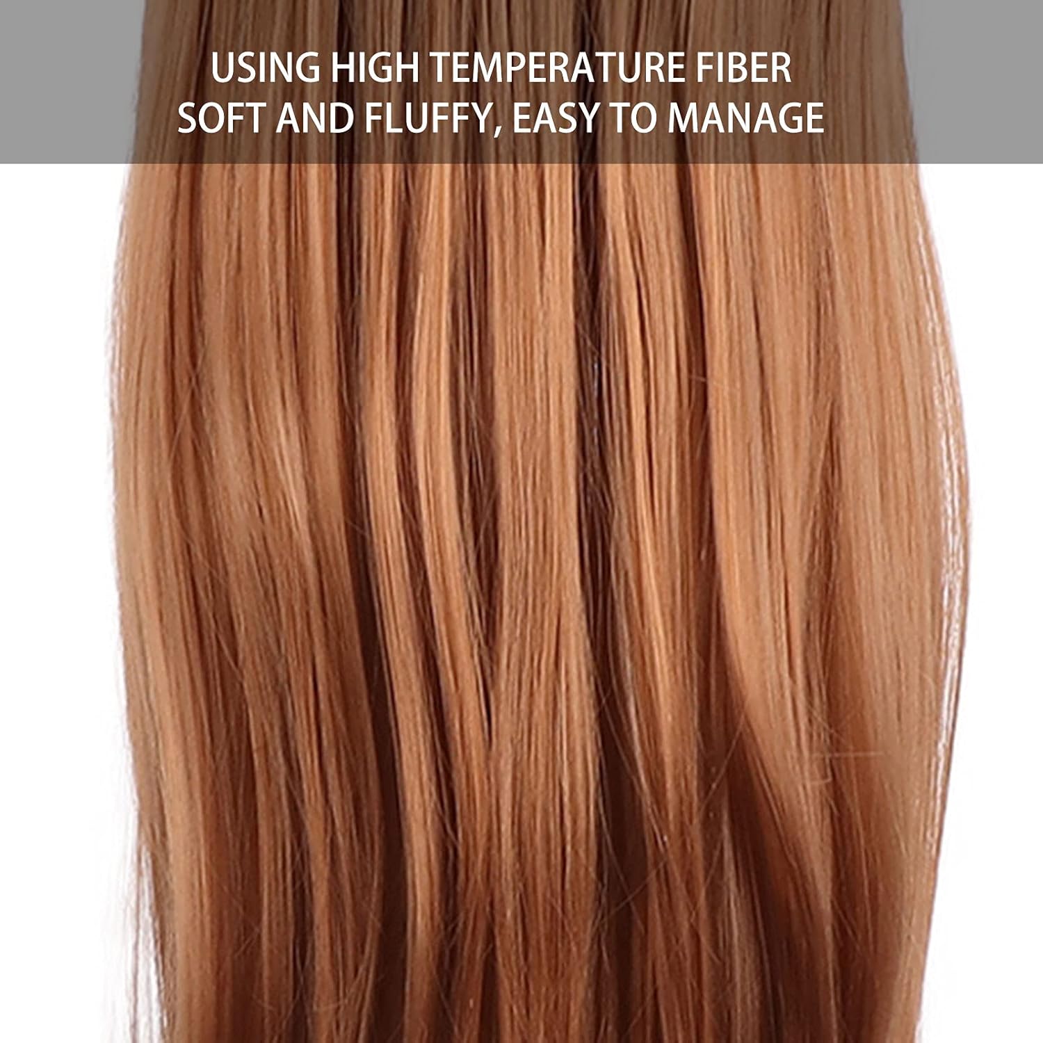 Hair Mannequin Head, Makeup Cosmetology Mannequin Head Doll Head for Hair Styling, Synthetic Fiber Wig Head for Practice Training Braiding Manikin Head, Hairdresser Gifts