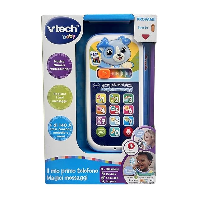 Foto 3 de 6 de VTech Mi primer teléfono - Mágicos mensajes azules, teléfono interactivo para niños, aprende los números…