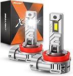 SEALIGHT H7 LED Ampoules de phare, 40000 Lumens 800% Plus brillant 6500K Blanc frais, tout en un Mini Taille H7 Ampoules LED avec ventilateur, prise et jeu, remplacement halogène, paquet de 2