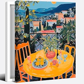 Open Window Fauvism Poster Print Modern Colorful Poster Kitchen Art Print Gift For Gourmet Wine Dinner Italy Wall Art Poster Framed16x20inch