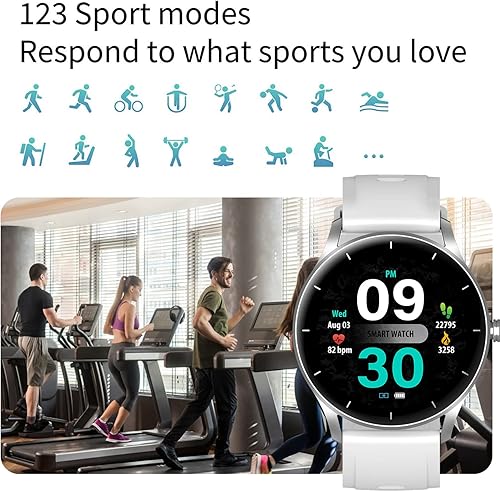 Miniatura 3 de Reloj inteligente para mujeres y hombres reloj inteligente Bluetooth 51 de 128 pulgadas para teléfonos Android e iOS rastreador de actividad